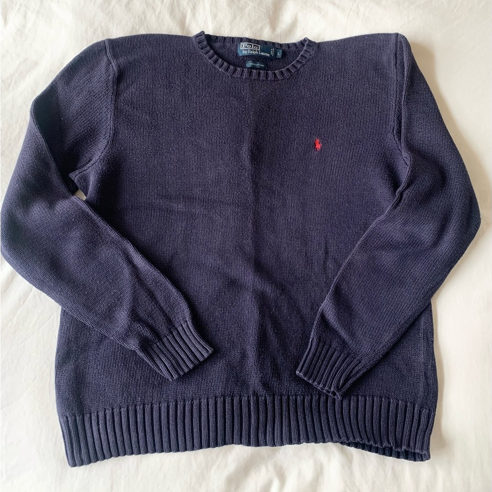 Polo by Ralph Lauren Men's Dark Blue Crewneck Sweater